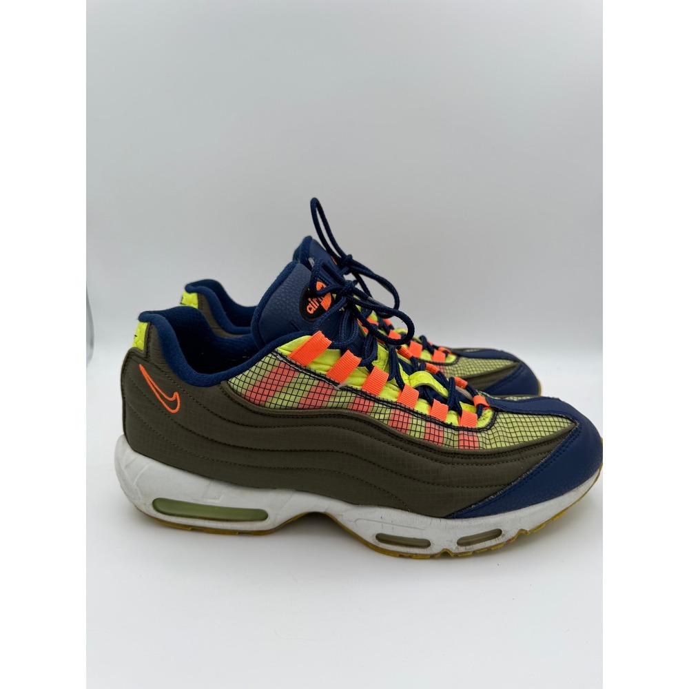 Nike Air Max 95 By You Custom Mens Shoes Olive Navy Neon DA7559-991 Size 12
